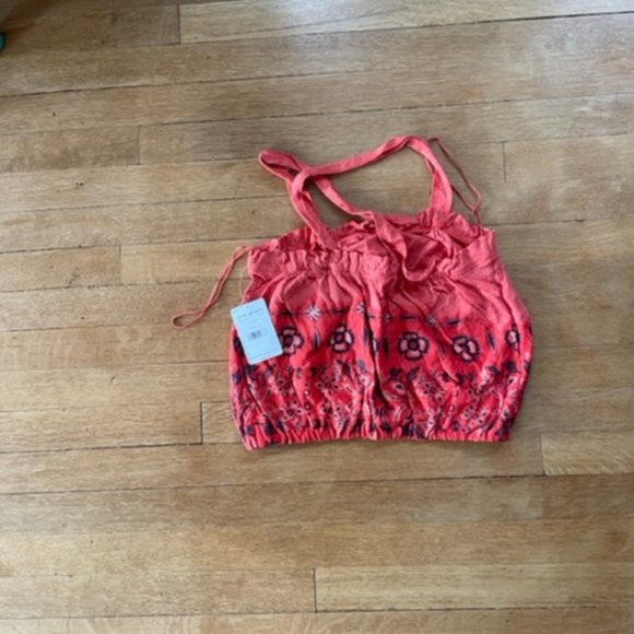 Free People Orange Elastic Crop Top Tank - Picture 4 of 5